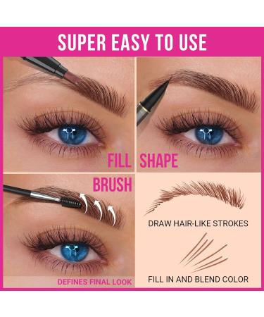 iMethod Microblading Eyebrow Pencil - 2-in-1 Dual-End with Micro Fork Tip & Brush for Natural Brows | Brown 04 - Buy Online on GoSupps.com