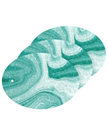 3-Pack Cleaning Kitchen Sponges Oval Green Marble Abstract Background Kitchen Cellulose Dishwashing Wood Pulp Cotton