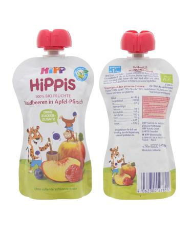 Buy Hippi Hippis Squeezing Bag Advantage Pack - 100% Organic Forest Berries & Apple Peach (4 x 100g) - No Added Sugar | Healthy Snacks for Kids - International Shipping - Buy Online on GoSupps.com