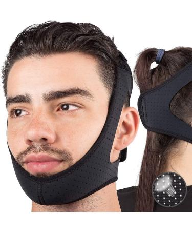 Crethinkaty Anti Snore Chin Strap, Chin Straps for Snoring, Flexible Breathable Anti Snoring Device, Sleep Aid Solution Flexible Adjustable Face Slimmer for Men Women