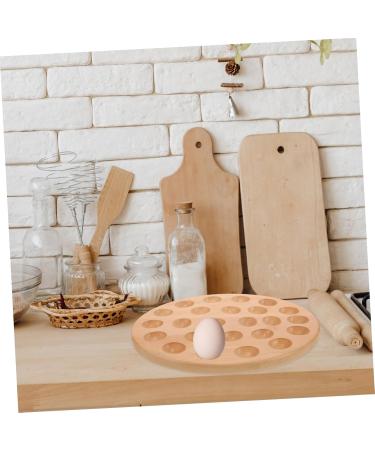 Zerodeko Deviled Egg Tray Wooden Tray Eggs Egg Storage Base Kitchen Dish Egg Dish Deviled Plate Seafood 37.00X30.00X2.00CM Light Yellow - Buy Online on GoSupps.com
