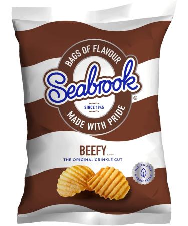 Seabrook Crinkle Cut Beefy Crisps: Box of 32 Bags - Buy Online on GoSupps.com