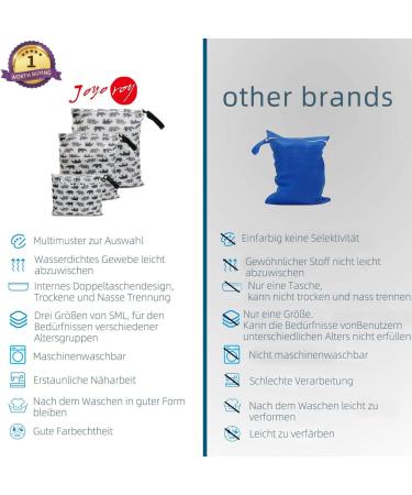 Waterproof Wet Bag Set for Diapers & Kindergarten - 4 Pack Rhino Design | Perfect for Travel & Laundry - Buy Online on GoSupps.com
