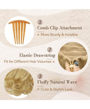 22cm Short Wavy Ponytail Extension - Thick Synthetic Ash Blonde Clip-In Hairpiece for Natural Look | Barsdar Kamm Clip - Buy Online on GoSupps.com