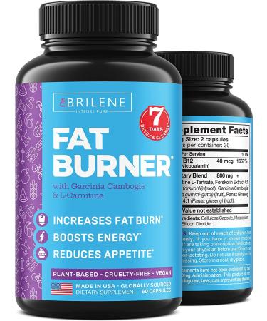 Weight Loss Pills for Women - Made in USA - Natural Appetite Suppressant & Metabolism Booster for Weight Loss - Fat Burners with Garcinia Cambogia and L-Carnitine to Lose Weight Fast - 60 caps