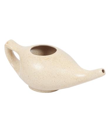 WHOLELIFEOBJECTS Durable Porcelain Ceramic Neti Pot Hold 230 Ml Water Comfortable Grip | Microwave and Dishwasher Safe eco Friendly Natural Treatment for Sinus and Congestion (Brown Matt)