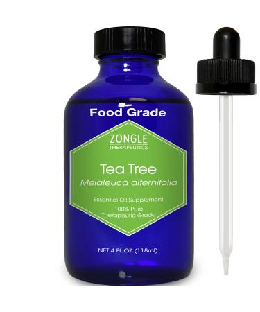 Tea Tree Melaleuca Oil for Skin Toenail Fungus 100% Pure Food Grade Tea Tree Essential Oil by Zongle Therapeutics 4 OZ
