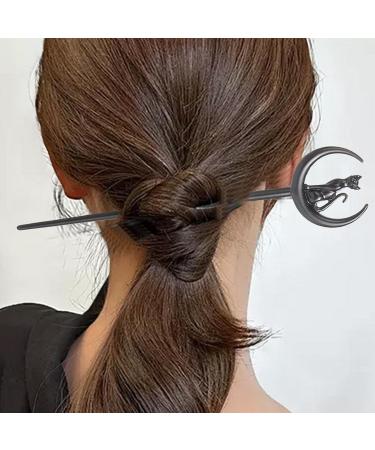 Hair Styling Pins for Women | Girls Cat Moon Hair forks Fashionable Hair Ponytail Holders Hair Pin Renaissance Festival Hair Pin for Prom - Buy Online on GoSupps.com