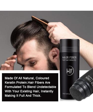 Hair Fibres Black Hair Building Fibres Professional Quality Hair Fibers Powder for Thinning Hair Thickener Natural Hair Fiber Instantly Conceals Hair Loss for Bald Spots & Thinning Hair(Black) - Buy Online on GoSupps.com