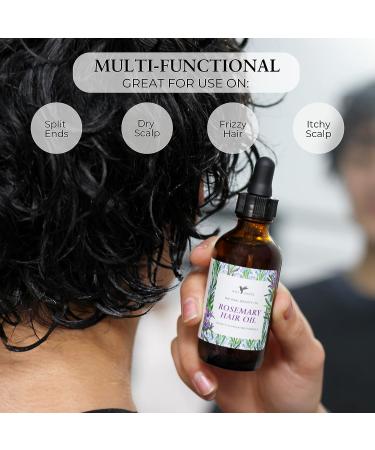 Baja Basics Organic Rosemary Hair Oil - 2 oz | Promotes Hair Growth, Moisturizes Scalp, Strengthens Hair | For Split Ends & Dry Scalp | Safe for all Hair Types - Buy Online on GoSupps.com