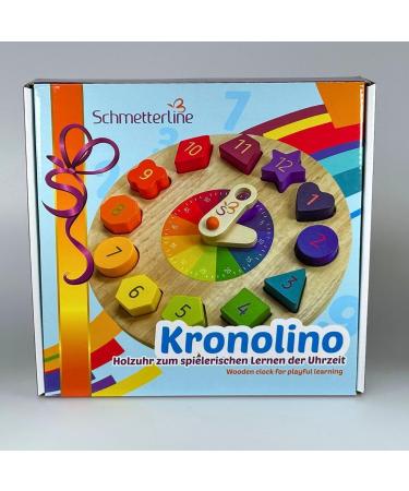 SCHMETTERLINE Kronolino Wooden Learning Clock | Rainbow Colors for Playful Time Learning | Ages 3+ - Buy Online on GoSupps.com