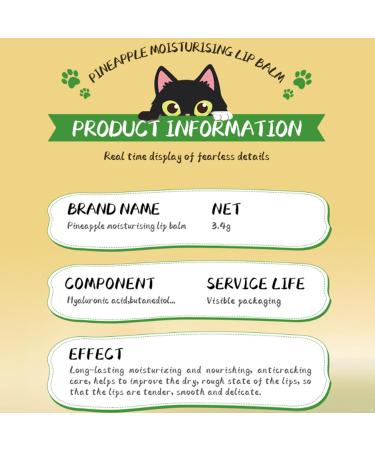 ACSUSS Natural Pineapple Lip Balm: Long-Lasting Daily Moisture with Fruit Extract to Nourish Lips Yellow One Size One Size Yellow - Buy Online on GoSupps.com