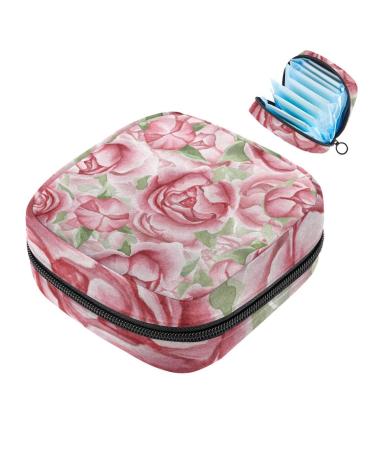 Muooum menstrual artery Bag zipper women's flip bag tampons collect bags for women girls (rose pink pattern) Color 7