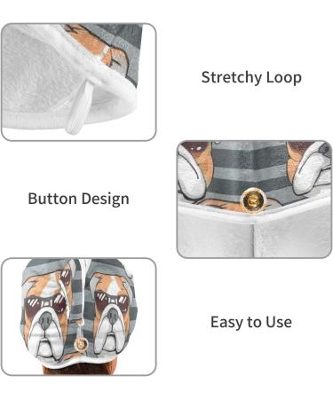 Bulldog Striped Hair Towel 2 Pack - Super Absorbent Quick Dry Turbans for Women & Girls | International Shipping - Buy Online on GoSupps.com