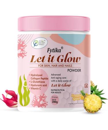 FYTT-IKA HEALTHCARE PRODUCTS Let It Glow Collagen Supplement for Men&Women L- Glutathione Vitamin C Sesbania Agati Extract Promotes Healthy Skin Hairs and Nails(Pineapple Powder Pack of 1)