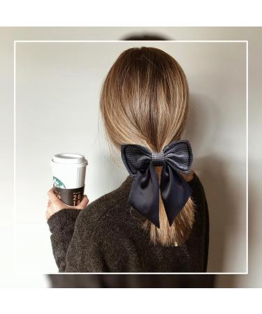 Hair Ties Bow for Thick Hair Satin Scrunchy Bows Hair Scrunchies with Bowknot for Teen Girls Women Ponytail Holder - Buy Online on GoSupps.com