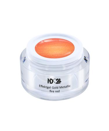 Uv Led Effect Gel Gold Metallic Fire Red - Red - Studio Quality - Made In Germany - 5ml