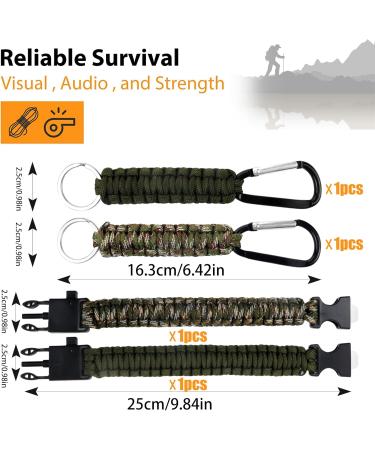 SDWFXD 2-Part Survival Bracelet Set - Multifunction Paracord Bracelet with Carabiners Compass Fire Starter Emergency Knife & Whistle for Outdoor Adventures - Buy Online on GoSupps.com