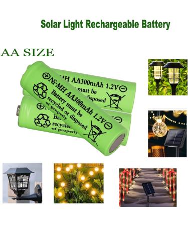 16 Packs 1.2V AA 300mAh Ni-MH Rechargeable Solar Batteries for Outdoor Lights - Ideal for String & Pathway Lighting - Buy Online on GoSupps.com
