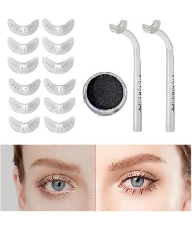 Siopob Eyelash Stamps | Smudge-proof Silicone Eyelash- Stamp For Bottom Lashes - Everyday Natural Face Look Supplies For Working Dating Gathering Home Traveling Transparent Left and Right Handles + 6 Pairs of Replacement Heads + Ink Pad - Buy Online on GoSupps.com