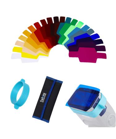 Selens Universal Flash Gels Lighting Filter SE-CG20-20 pcs Combination Kits for Camera Flash Light Strobe Light, Color Correction Filter Color Gels for Speedlight - Buy Online on GoSupps.com