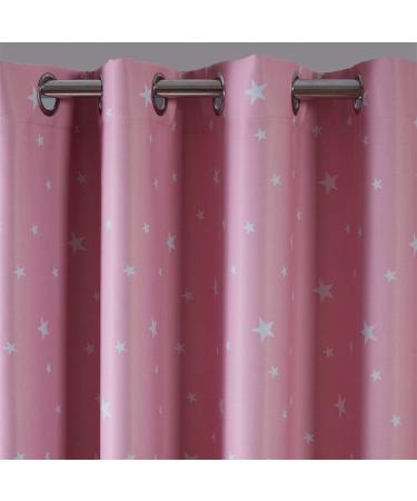Dreamscene Star Blackout Curtains for Kids Bedroom Pair of Eyelet Thermal Panels - Blush Pink - 46" x 72" Blush Pink 46" wide x 72" drop - Buy Online on GoSupps.com