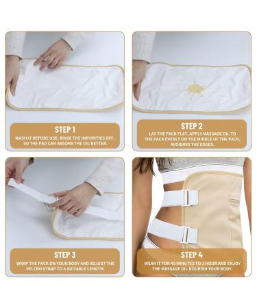 Buy Washable Castor Oil Pack & Wrap - Ergonomic Compress for Lymphatic Drainage (Khaki) | Shop Internationally - Buy Online on GoSupps.com