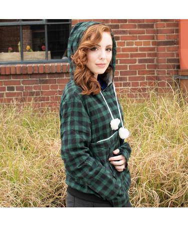 Pet Pouch Hoodie | Cat Dog Carrier Sweatshirt | X-Large Green+Black - Buy Online on GoSupps.com