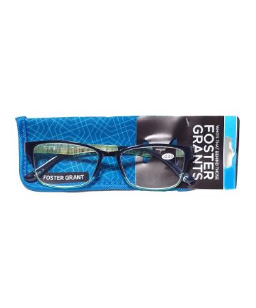 Foster Grant Adley Reading Glasses Teal Lime Frame 1.50 w/Case