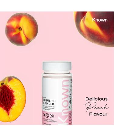 Known Nutrition Vegan Turmeric & Ginger Vitamin Gummies - 60 Gummies | Natural Peach Flavored Supplement - Buy Online on GoSupps.com