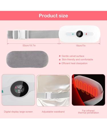 Menstrections Warmer | 6 Heat Levels & Massage Stones | Pain Relief Warming Belt for Cramps | Ideal Gift for Women & Girls (White) - Buy Online on GoSupps.com