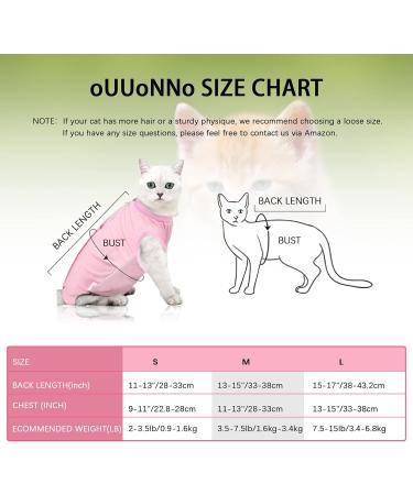 Ouuonno Wound Surgery Recovery Suit for Cats | Pink Medium | Abdominal Wounds & Skin Diseases | E-Collar Alternative Pajama Suit - Buy Online on GoSupps.com