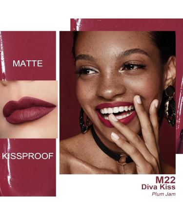 Oulac Liquid Matt Lipstick - Vegan Plum Shade | Long-Lasting Intensive Color Precise Applicator | 4.5 ml (M22) - Diva Kiss - Buy Online on GoSupps.com