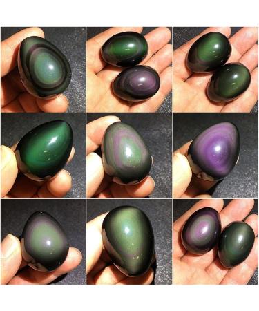 Crystal 4-5cm 1pcs Natural Rainbow Obsidian cat Eye Stones Shape Quartz Crystal Ornament Stone Collection - Buy Online on GoSupps.com