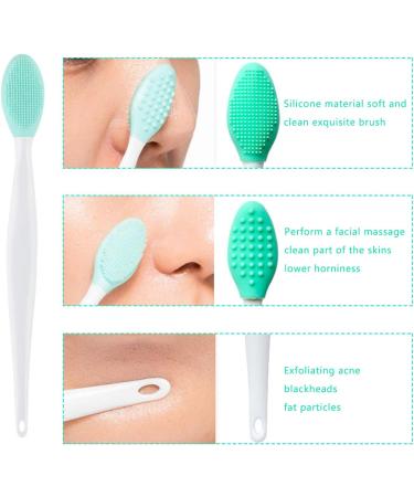 OBSCYON 6PCS Silicone Face Scrubber Kit for Manual Facial Cleansing - Skin Care Brushes Set in Pink, Red, Green, Blue & Mint Colors - Buy Online on GoSupps.com