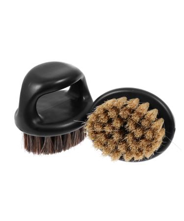 Minkissy 2st brush Tool for beard care cleaning devices Bart comb for men Bart Shave beard shaving brush men Bart hair cutting tools beard nursing set AB fine brush round man sorted color 6x5.5x5.5cm