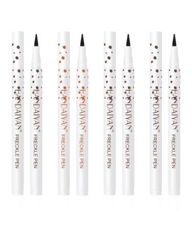 KABOER 4 Colors Freckle Pen Natural Lifelike Makeup Pen Magic Freckle Color Pen Soft Natural Waterproof Longlasting Pen for Effortless Sunkissed Makeup