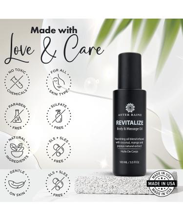Aster Raine Revitalize Body and Massage Oil - Firming and Tightening Therapy with Natural Vegan Blend - Fast-Absorbing Non-Greasy Formula for Scars and Stretch Marks - Buy Online on GoSupps.com