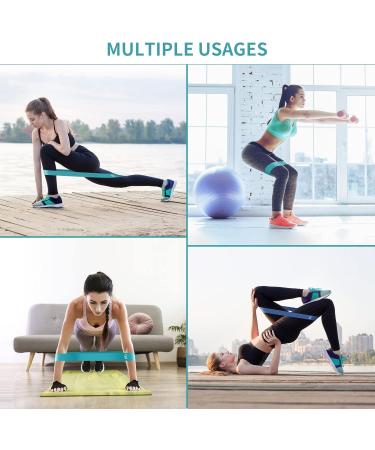 Resistance Bands 5 Pcs Natural Latex Exercise Bands Workout Bands with 5 Resistance Levels for Workouts Pilates Physiotherapy Stretching Yoga Home Gym - Carry Bag Included Blue - Buy Online on GoSupps.com