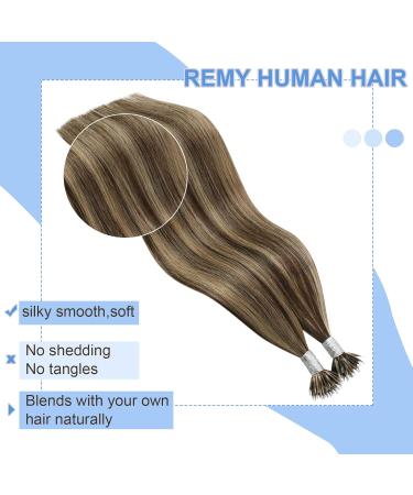 Youngsee Real Hair Nano Ring Extensions - Dark Brown & Blonde 45cm - 50g #P4/27 | Premium Quality Hair Extensions - Buy Online on GoSupps.com