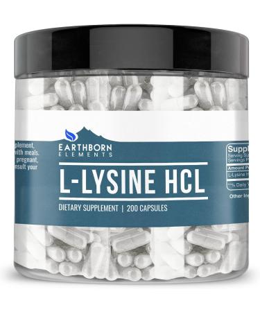 Earthborn Elements Calcium Carbonate Glycine and L-Lysine HCL Bundle 200 Capsules Each Pure & Undiluted - Buy Online on GoSupps.com