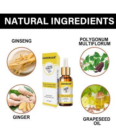 Saksraar Hair Growth Essential Oil Saksraar S rum de Croissance de Cheveux Huile De Repousse des Cheveux Au Gingembre S rum anti-chute de cheveux Perte de Cheveux et Cheveux Effiler Traitement - Buy Online on GoSupps.com
