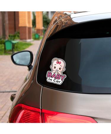 Baby in Car Stickers | Cute Removable Safety Stickers for Girls | On Board Car Window Decals - Buy Online on GoSupps.com