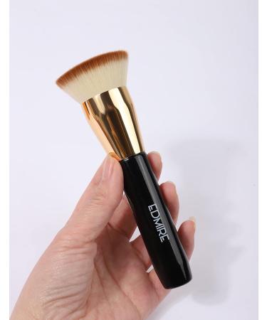 EDMIRE Flat Top Kabuki Foundation Brush for Liquid and Powder Makeup - Black - Buy Online on GoSupps.com