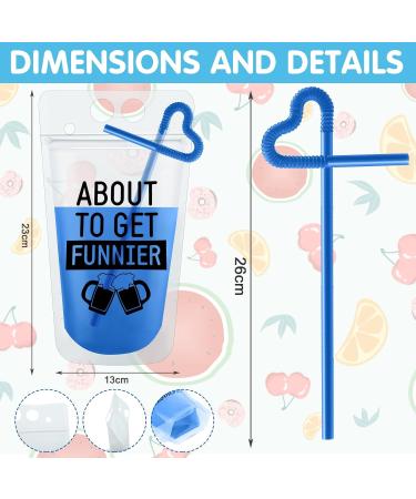 Party Drink Pouches with Straws - 36 Sets, 9 Styles - Plastic Beverage Bags for Adults and Teens - Buy Online on GoSupps.com