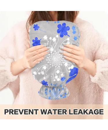 NAANLE 2L Hot Water Bottle with Lid - Blue Flowers | Ideal for Back Pain Relief & Neck Therapy - Hot & Cold Compress - Buy Online on GoSupps.com