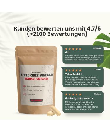 Cupplement Apple Cider Vinegar Capsules 500 mg 60 Capsules Apple Cider Vinegar Digestion Slimming Pills Solopack - Buy Online on GoSupps.com