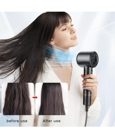 High-Speed Hair Dryer - 110K RPM Negative Ionic 1600W Blow Dryer with LED Display 3 Temps 2 Speeds Low Noise Magnetic Nozzle - International Shipping Available - Buy Online on GoSupps.com