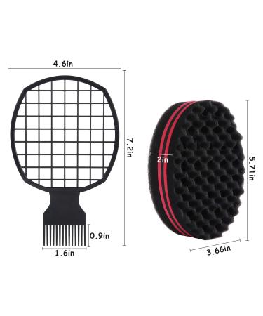2 Pieces Afro Twist Hair Comb and Brush Set for Natural Hair - Black - Buy Online on GoSupps.com