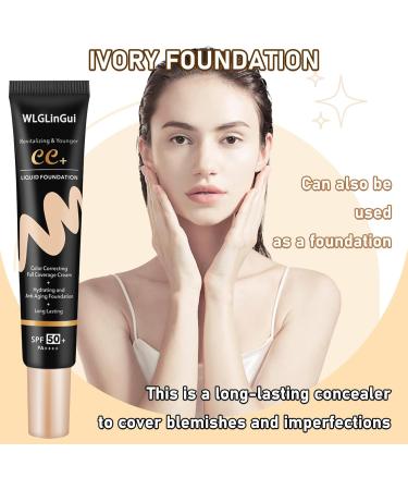 Moisturizing BB Cream Long Lasting Concealer CC Cream Full Coverage Liquid Foundation Makeup Hydrating Liquid Cream Under Eye Concealer(Ivory) - Buy Online on GoSupps.com